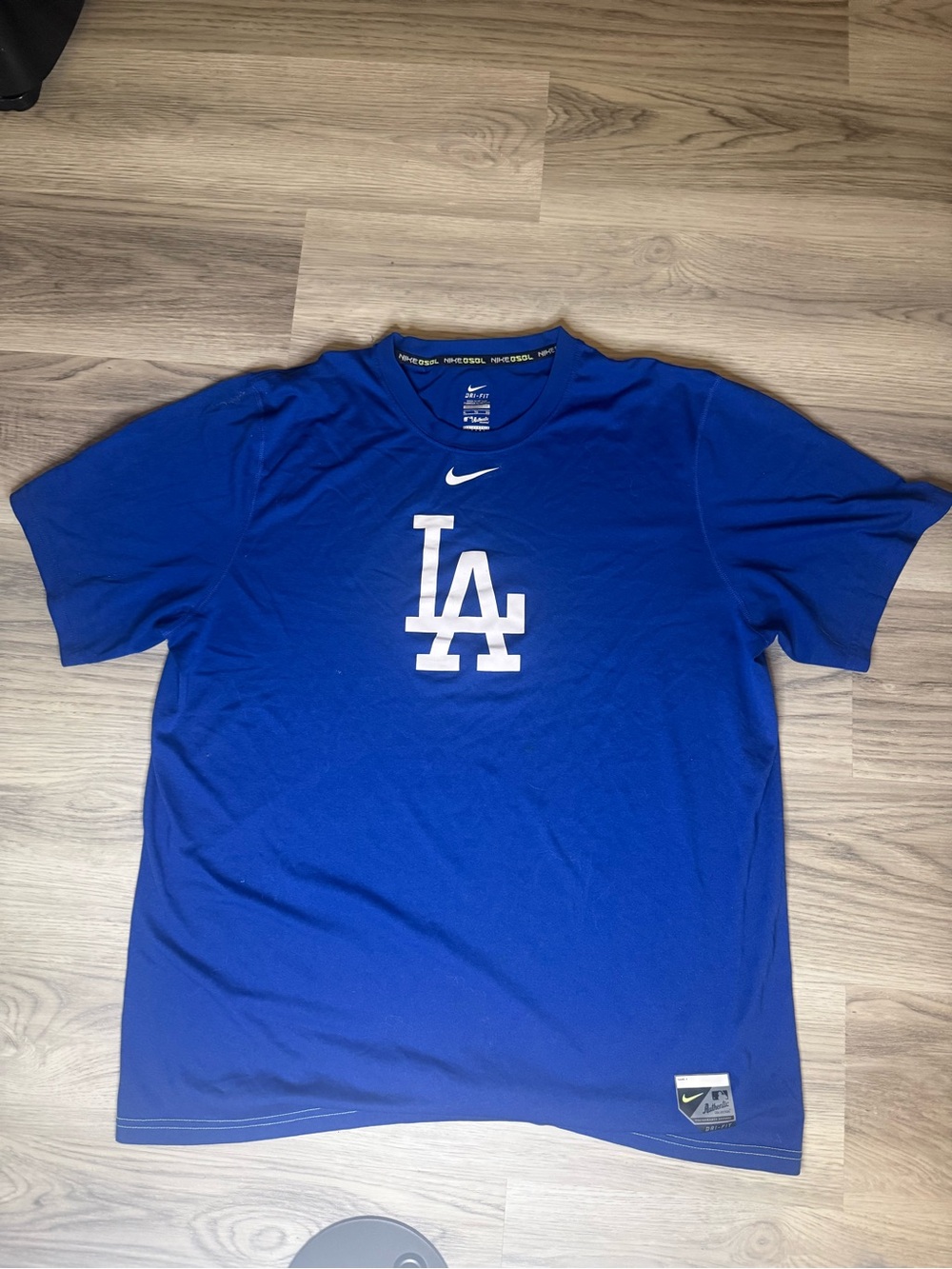 Nike Blue LA Dodgers Logo Short Sleeve Tee - Men's